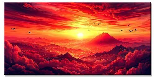 5D DIY Diamond Painting Kinder Landschaft Bastelset Erwachsene Basteln Mädchen 8 Jahre Sonnenuntergang Diamant Painting Bilder Full Drill Art Set Kristall Kreuzstich Home Wand Decor 40x80cm y-1187 von Dirjuong