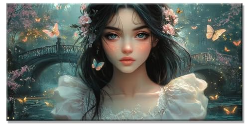 5D DIY Diamond Painting Kinder Mädchen Bastelset Erwachsene Basteln Mädchen 8 Jahre Schmetterling Diamant Painting Bilder Full Drill Art Set Kristall Kreuzstich Stickerei Wand Decor 70x140cm y-881 von Dirjuong