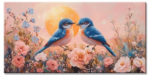 5D DIY Diamond Painting Kinder Vogel Bastelset Erwachsene Basteln Mädchen 8 Jahre Blume Diamant Painting Bilder Full Drill Art Set Kristall Kreuzstich Leinwand Bilder Home Wand Decor 35x70cm y-1030 von Dirjuong