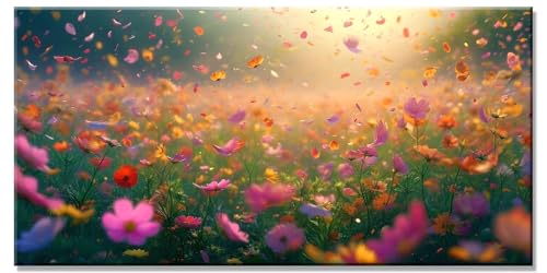 Blume Diamond Painting Erwachsene for Kinder mit Zubehör, Basteln Mädchen 8 Jahre Full Drill Diamant Painting Set Bilder Landschaft Diamanten Bastelset Groß xxl Kristall Kreuzstich 65x130cm y-919 von Dirjuong