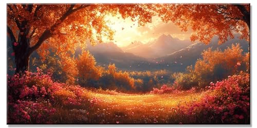 Landschaft Diamond Painting Erwachsene for Kinder mit Zubehör, Basteln Mädchen 8 Jahre Full Drill Diamant Painting Set Bilder Sonnenuntergang Diamanten Kristall Bastelset Groß xxl 55x110cm y-1151 von Dirjuong