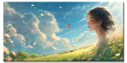 Mädchen Diamond Painting Erwachsene for Kinder mit Zubehör, Basteln Mädchen 8 Jahre Full Drill Diamant Painting Set Bilder Landschaft Diamanten Bastelset Groß xxl Kristall Kreuzstich 50x100cm y-838 von Dirjuong