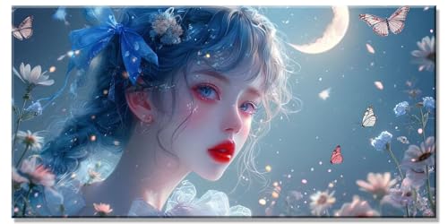 Mädchen Diamond Painting Erwachsene for Kinder mit Zubehör, Basteln Mädchen 8 Jahre Full Drill Diamant Painting Set Bilder Schmetterling Diamanten Bastelset Groß xxl Kristall Kreuzstich 35x70cm y-887 von Dirjuong