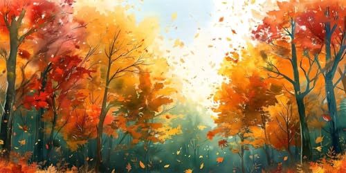 Malen Nach Zahlen Erwachsene, Abstrakt Malen Nach Zahlen Kinder, DIY Paint by Numbers Landschaft Knitterfreie Leinwand Bilder, Pinseln und Acrylfarbe, Wohnzimmer Wanddeko, (Rahmenlos) 25x50cm k-516 von Dirjuong