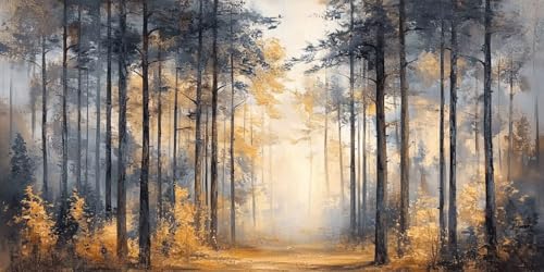 Malen Nach Zahlen Erwachsene, Wald Malen Nach Zahlen Kinder, DIY Paint by Numbers Abstrakt Knitterfreie Leinwand Bilder, Pinseln und Acrylfarbe, Für Zimmer Deko Wohnzimmer, (Rahmenlos) 25x50cm k-998 von Dirjuong