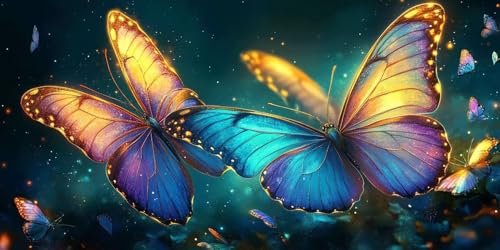 Schmetterling Malen Nach Zahlen Erwachsene, DIY Malen Nach Zahlen Tier Paint by Numbers Kinder, DIY Handgemalt Ölgemälde Kit für Anfänger Bastelset Erwachsene,Wohnzimmer Zimmer Wanddeko 60x120cm k-654 von Dirjuong
