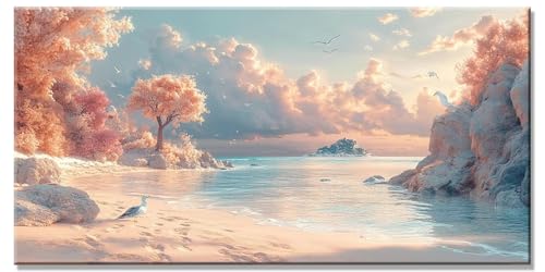 Strand Diamond Painting Erwachsene for Kinder mit Zubehör, Basteln Mädchen 8 Jahre Full Drill Diamant Painting Set Bilder Landschaft Diamanten Bastelset Groß xxl Kristall Kreuzstich 55x110cm y-1047 von Dirjuong
