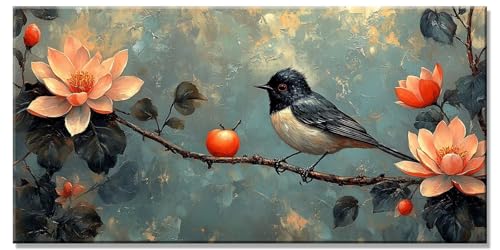 Vogel Diamond Painting Erwachsene for Kinder mit Zubehör, Basteln Mädchen 8 Jahre Full Drill Diamant Painting Set Bilder Blume Diamanten Bastelset Groß xxl Kristall Kreuzstich Stickerei 60x120cm y-996 von Dirjuong