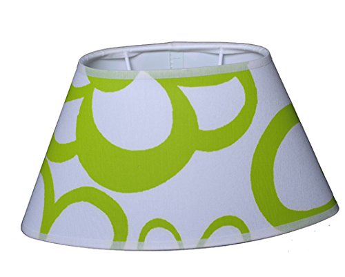 Lampenschirm für Tischleuchte in Oval Weiß Blume Lime Grün Wandleuchte von Dirk Davids Leuchten GmbH