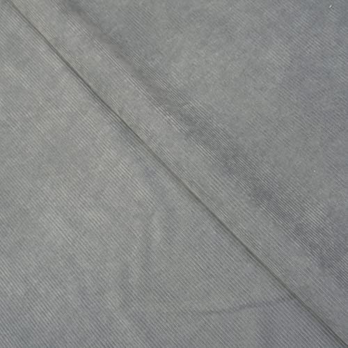Cordstoff 8 Wale Material Jumbo Cord 150 cm breit Kleiderhose (pro halber Meter, grau) von Discount Fabrics LTD