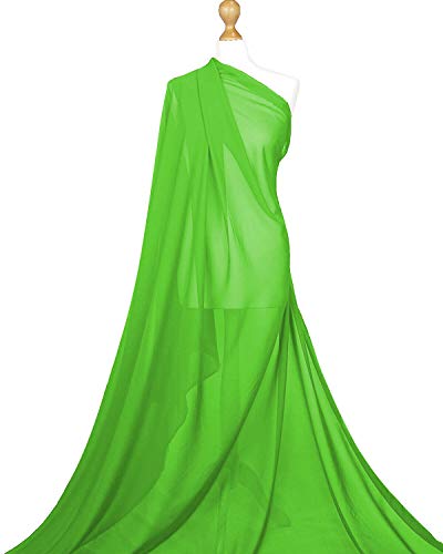 Hochwertiger Polyester-Chiffon-Stoff, Meterware, 160 cm breit, Limettengrün von Discount Fabrics LTD