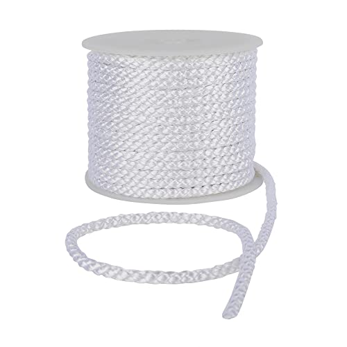 Kreppkordel – 6 mm Premium-Baumwollseil, starke Makramee-Schnur für DIY-Bastelprojekte, Paspelschnur für Kissen, Nylon-Kordel, strapazierfähige und Mehrzweck-Baumwoll-Nylon, starke Schnur (Weiß, 1 m) von Discount Fabrics LTD