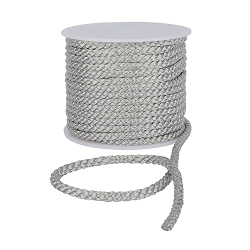 Kreppkordel – 6 mm Premium-Baumwollseil, starke Makramee-Schnur für DIY-Bastelprojekte, Paspelschnur für Kissen, Nylon-Kordelzug, strapazierfähiges und Mehrzweck-Baumwoll-Nylon, starke Schnur (Silber, Kreppkordel – 6 mm Premium-Baumwollseil, starke Makramee-Schnur für DIY-Bastelprojekte, Paspelschnur für Kissen, Nylon-Kordelzug, strapazierfähiges und Mehrzweck-Baumwoll-Nylon, starke Schnur (Silber, von Discount Fabrics LTD