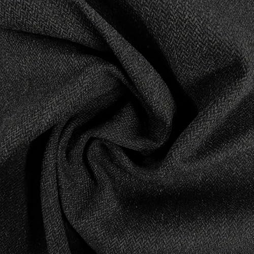 Orkney Tweed Polsterstoff mit Fischgrätenmuster, 100 % Polyester, 350 g/m², 150 cm Breite, perfekt für Sofas, Sessel, Kissen, Ottomane, Vorhänge und mehr (Onyx, Muster) Discount Fabrics LTD von Discount Fabrics LTD