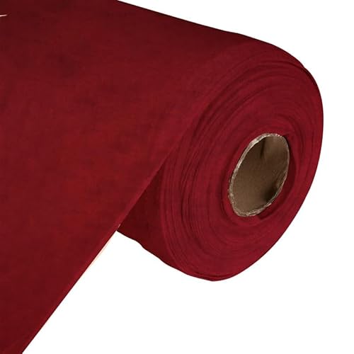 Weicher roter Samtstoff, 50 m, 150 cm breit, Plüsch-Polstertuch für Vorhänge, Jalousien, Kissenbezüge, Stühle, Kleidungsstücke und Inneneinrichtung, Samt, Meterware Discount Fabrics LTD von Discount Fabrics LTD