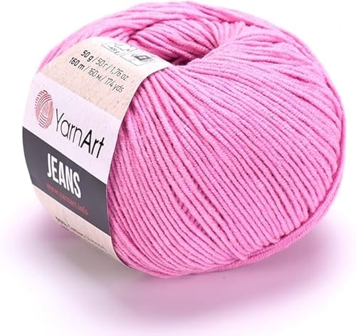Yarn Art Jeans - Premium Baumwollgarn zum Häkeln & Stricken - Vielzahl von Farben - Ideal für Doppelstricken, Kammgewicht, Baby-Projekte, T-Shirt-Garn & mehr, Farbe 20, 1 Packung Yarn Art Jeans - Premium Baumwollgarn zum Häkeln & Stricken - Vielzahl von Farben - Ideal für Doppelstricken, Kammgewicht, Baby-Projekte, T-Shirt-Garn & mehr, Farbe 20, 1 Packung von Discount Fabrics LTD