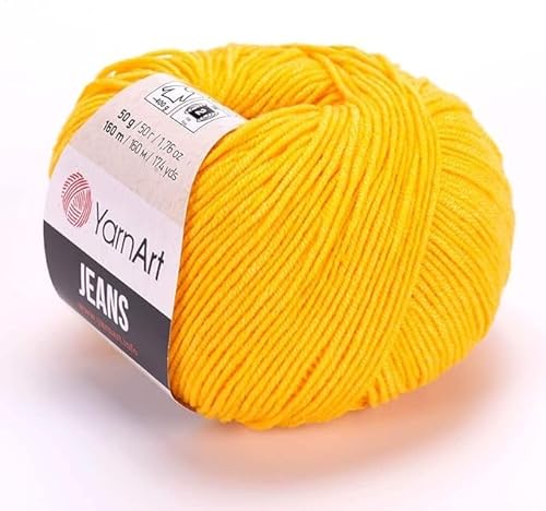 Yarn Art Jeans - Premium Baumwollgarn zum Häkeln & Stricken - Vielzahl von Farben - Ideal für Doppelstricken, Kammgewicht, Baby-Projekte, T-Shirt-Garn & mehr, Farbe 35, 1 Packung von Discount Fabrics LTD