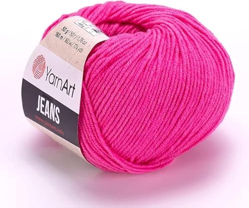 Yarn Art Jeans - Premium Baumwollgarn zum Häkeln & Stricken - Vielzahl von Farben - Ideal für Doppelstricken, Kammgewicht, Baby-Projekte, T-Shirt-Garn & mehr, Farbe 42, 1 Packung Yarn Art Jeans - Premium Baumwollgarn zum Häkeln & Stricken - Vielzahl von Farben - Ideal für Doppelstricken, Kammgewicht, Baby-Projekte, T-Shirt-Garn & mehr, Farbe 42, 1 Packung von Discount Fabrics LTD