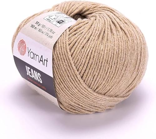 Yarn Art Jeans - Premium Baumwollgarn zum Häkeln & Stricken - Vielzahl von Farben - Ideal für Doppelstricken, Kammgewicht, Baby-Projekte, T-Shirt-Garn & mehr, Farbe 48, 1 Packung Yarn Art Jeans - Premium Baumwollgarn zum Häkeln & Stricken - Vielzahl von Farben - Ideal für Doppelstricken, Kammgewicht, Baby-Projekte, T-Shirt-Garn & mehr, Farbe 48, 1 Packung von Discount Fabrics LTD