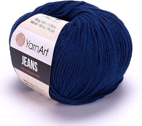 Yarn Art Jeans - Premium Baumwollgarn zum Häkeln & Stricken - Vielzahl von Farben - Ideal für Doppelstricken, Kammgewicht, Baby-Projekte, T-Shirt-Garn & mehr, Farbe 54, 1 Packung Yarn Art Jeans - Premium Baumwollgarn zum Häkeln & Stricken - Vielzahl von Farben - Ideal für Doppelstricken, Kammgewicht, Baby-Projekte, T-Shirt-Garn & mehr, Farbe 54, 1 Packung von Discount Fabrics LTD