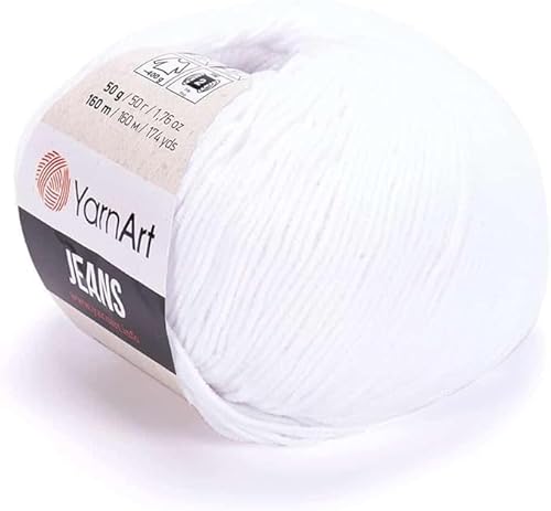 Yarn Art Jeans - Premium Baumwollgarn zum Häkeln & Stricken - Vielzahl von Farben - Ideal für Doppelstricken, Kammgewicht, Baby-Projekte, T-Shirt-Garn & mehr, Farbe 62, 1 Packung von Discount Fabrics LTD