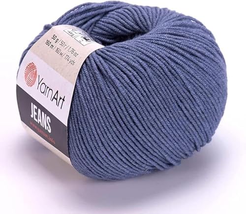 Yarn Art Jeans - Premium Baumwollgarn zum Häkeln & Stricken - Vielzahl von Farben - Ideal für Doppelstricken, Kammgewicht, Baby-Projekte, T-Shirt-Garn & mehr, Farbe 68, 1 Packung Yarn Art Jeans - Premium Baumwollgarn zum Häkeln & Stricken - Vielzahl von Farben - Ideal für Doppelstricken, Kammgewicht, Baby-Projekte, T-Shirt-Garn & mehr, Farbe 68, 1 Packung von Discount Fabrics LTD