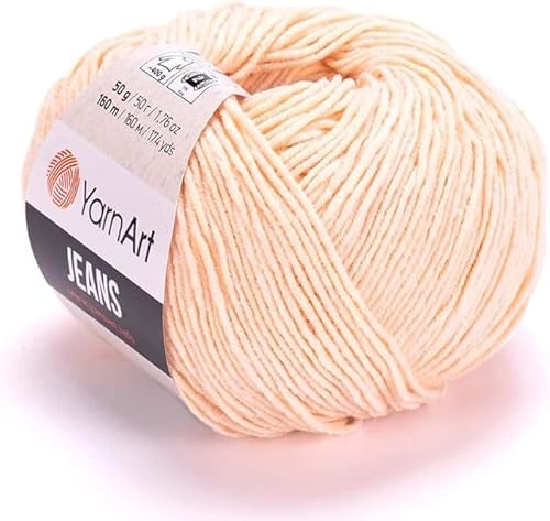 Yarn Art Jeans - Premium Baumwollgarn zum Häkeln & Stricken - Vielzahl von Farben - Ideal für Doppelstricken, Kammgewicht, Baby-Projekte, T-Shirt-Garn & mehr, Farbe 73, 1 Packung Yarn Art Jeans - Premium Baumwollgarn zum Häkeln & Stricken - Vielzahl von Farben - Ideal für Doppelstricken, Kammgewicht, Baby-Projekte, T-Shirt-Garn & mehr, Farbe 73, 1 Packung von Discount Fabrics LTD