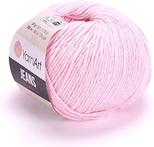 Yarn Art Jeans - Premium Baumwollgarn zum Häkeln & Stricken - Vielzahl von Farben - Ideal für Doppelstricken, Kammgewicht, Baby-Projekte, T-Shirt-Garn & mehr, Farbe 74, 1 Packung von Discount Fabrics LTD