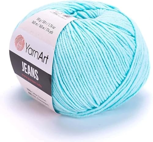 Yarn Art Jeans - Premium Baumwollgarn zum Häkeln & Stricken - Vielzahl von Farben - Ideal für Doppelstricken, Kammgewicht, Baby-Projekte, T-Shirt-Garn & mehr, Farbe 76, 1 Packung Yarn Art Jeans - Premium Baumwollgarn zum Häkeln & Stricken - Vielzahl von Farben - Ideal für Doppelstricken, Kammgewicht, Baby-Projekte, T-Shirt-Garn & mehr, Farbe 76, 1 Packung von Discount Fabrics LTD