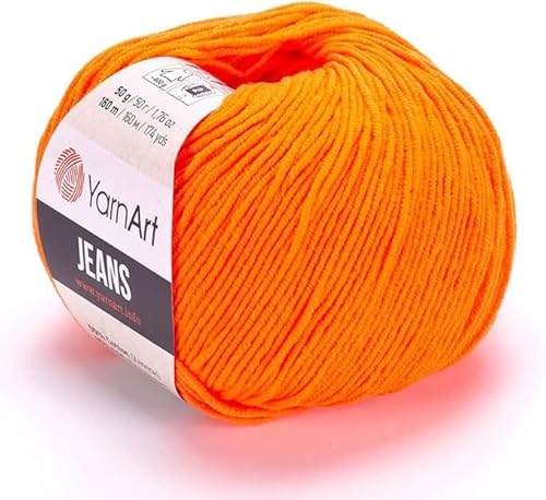 Yarn Art Jeans - Premium Baumwollgarn zum Häkeln & Stricken - Vielzahl von Farben - Ideal für Doppelstricken, Kammgewicht, Baby-Projekte, T-Shirt-Garn & mehr, Farbe 77, 1 Packung von Discount Fabrics LTD