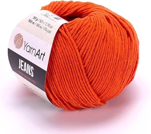 Yarn Art Jeans - Premium Baumwollgarn zum Häkeln & Stricken - Vielzahl von Farben - Ideal für Doppelstricken, Kammgewicht, Baby-Projekte, T-Shirt-Garn & mehr, Farbe 85, 1 Packung von Discount Fabrics LTD
