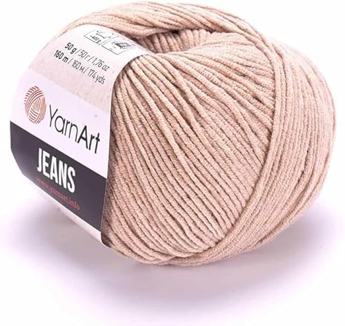 Yarn Art Jeans - Premium Baumwollgarn zum Häkeln & Stricken - Vielzahl von Farben - Ideal für Doppelstricken, Kammgewicht, Baby-Projekte, T-Shirt-Garn & mehr, Farbe 87, 1 Packung Yarn Art Jeans - Premium Baumwollgarn zum Häkeln & Stricken - Vielzahl von Farben - Ideal für Doppelstricken, Kammgewicht, Baby-Projekte, T-Shirt-Garn & mehr, Farbe 87, 1 Packung von Discount Fabrics LTD