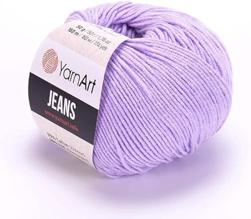 Yarn Art Jeans - Premium Baumwollgarn zum Häkeln & Stricken - Vielzahl von Farben - Ideal für Doppelstricken, Kammgewicht, Baby-Projekte, T-Shirt-Garn & mehr, Farbe 89, 1 Packung von Discount Fabrics LTD