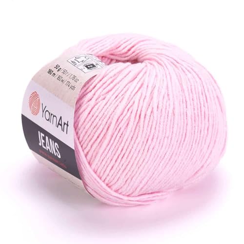 Yarn Art Jeans - Premium Baumwollgarn zum Häkeln & Stricken - Vielzahl von Farben - Ideal für Doppelstricken, Kammgewicht, Baby-Projekte, T-Shirt-Garn & mehr - Markenqualität von Lion Yarn Art Jeans - Premium Baumwollgarn zum Häkeln & Stricken - Vielzahl von Farben - Ideal für Doppelstricken, Kammgewicht, Baby-Projekte, T-Shirt-Garn & mehr - Markenqualität von Lion von Discount Fabrics LTD