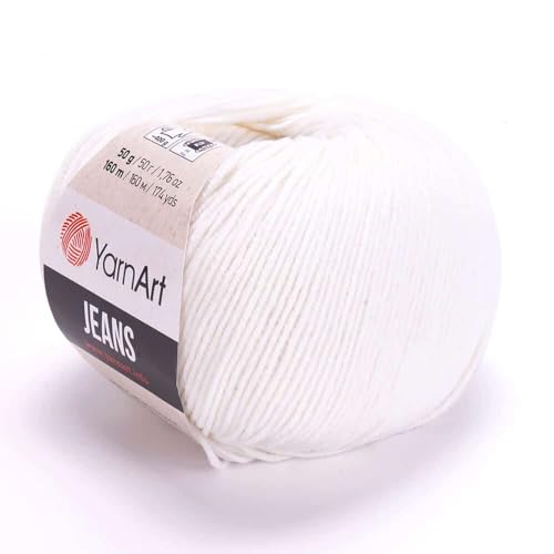 Yarn Art Jeans - Premium Baumwollgarn zum Häkeln & Stricken - Vielzahl von Farben - Ideal für Doppelstricken, Kammgewicht, Baby-Projekte, T-Shirt-Garn & mehr - Markenqualität von Lion Yarn Art Jeans - Premium Baumwollgarn zum Häkeln & Stricken - Vielzahl von Farben - Ideal für Doppelstricken, Kammgewicht, Baby-Projekte, T-Shirt-Garn & mehr - Markenqualität von Lion von Discount Fabrics LTD
