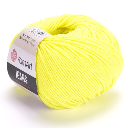 Yarn Art Jeans - Premium Baumwollgarn zum Häkeln & Stricken - Vielzahl von Farben - Ideal für Doppelstricken, Kammgewicht, Baby-Projekte, T-Shirt-Garn & mehr - Markenqualität von Lion Yarn Art Jeans - Premium Baumwollgarn zum Häkeln & Stricken - Vielzahl von Farben - Ideal für Doppelstricken, Kammgewicht, Baby-Projekte, T-Shirt-Garn & mehr - Markenqualität von Lion von Discount Fabrics LTD