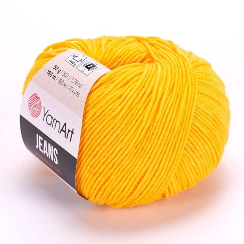 Yarn Art Jeans - Premium Baumwollgarn zum Häkeln & Stricken - Vielzahl von Farben - Ideal für Doppelstricken, Kammgewicht, Baby-Projekte, T-Shirt-Garn & mehr - Markenqualität von Lion von Discount Fabrics LTD