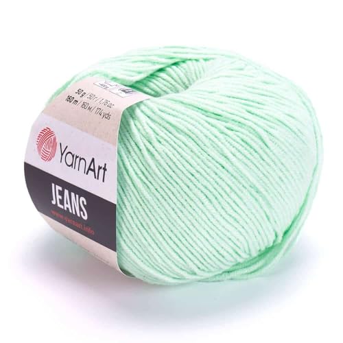 Yarn Art Jeans - Premium Baumwollgarn zum Häkeln & Stricken - Vielzahl von Farben - Ideal für Doppelstricken, Kammgewicht, Baby-Projekte, T-Shirt-Garn & mehr - Markenqualität von Lion Yarn Art Jeans - Premium Baumwollgarn zum Häkeln & Stricken - Vielzahl von Farben - Ideal für Doppelstricken, Kammgewicht, Baby-Projekte, T-Shirt-Garn & mehr - Markenqualität von Lion von Discount Fabrics LTD