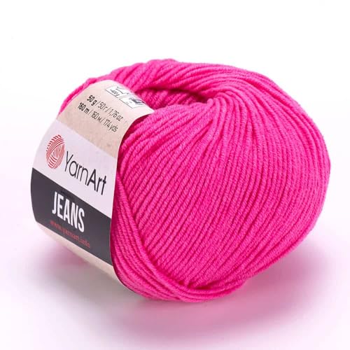 Yarn Art Jeans - Premium Baumwollgarn zum Häkeln & Stricken - Vielzahl von Farben - Ideal für Doppelstricken, Kammgewicht, Baby-Projekte, T-Shirt-Garn & mehr - Markenqualität von Lion Yarn Art Jeans - Premium Baumwollgarn zum Häkeln & Stricken - Vielzahl von Farben - Ideal für Doppelstricken, Kammgewicht, Baby-Projekte, T-Shirt-Garn & mehr - Markenqualität von Lion von Discount Fabrics LTD