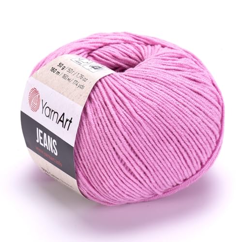 Yarn Art Jeans - Premium Baumwollgarn zum Häkeln & Stricken - Vielzahl von Farben - Ideal für Doppelstricken, Kammgewicht, Baby-Projekte, T-Shirt-Garn & mehr - Markenqualität von Lion Yarn Art Jeans - Premium Baumwollgarn zum Häkeln & Stricken - Vielzahl von Farben - Ideal für Doppelstricken, Kammgewicht, Baby-Projekte, T-Shirt-Garn & mehr - Markenqualität von Lion von Discount Fabrics LTD