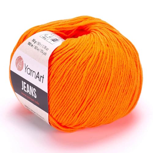 Yarn Art Jeans - Premium Baumwollgarn zum Häkeln & Stricken - Vielzahl von Farben - Ideal für Doppelstricken, Kammgewicht, Baby-Projekte, T-Shirt-Garn & mehr - Markenqualität von Lion Yarn Art Jeans - Premium Baumwollgarn zum Häkeln & Stricken - Vielzahl von Farben - Ideal für Doppelstricken, Kammgewicht, Baby-Projekte, T-Shirt-Garn & mehr - Markenqualität von Lion von Discount Fabrics LTD
