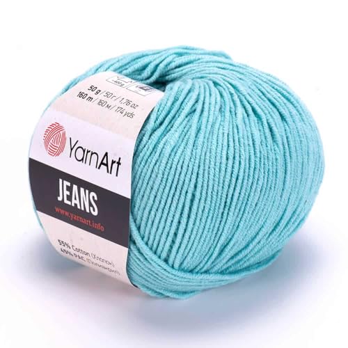 Yarn Art Jeans - Premium Baumwollgarn zum Häkeln & Stricken - Vielzahl von Farben - Ideal für Doppelstricken, Kammgewicht, Baby-Projekte, T-Shirt-Garn & mehr - Markenqualität von Lion Yarn Art Jeans - Premium Baumwollgarn zum Häkeln & Stricken - Vielzahl von Farben - Ideal für Doppelstricken, Kammgewicht, Baby-Projekte, T-Shirt-Garn & mehr - Markenqualität von Lion von Discount Fabrics LTD