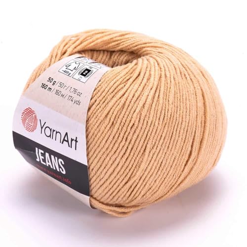 Yarn Art Jeans - Premium Baumwollgarn zum Häkeln & Stricken - Vielzahl von Farben - Ideal für Doppelstricken, Kammgewicht, Baby-Projekte, T-Shirt-Garn & mehr - Markenqualität von Lion Yarn Art Jeans - Premium Baumwollgarn zum Häkeln & Stricken - Vielzahl von Farben - Ideal für Doppelstricken, Kammgewicht, Baby-Projekte, T-Shirt-Garn & mehr - Markenqualität von Lion von Discount Fabrics LTD