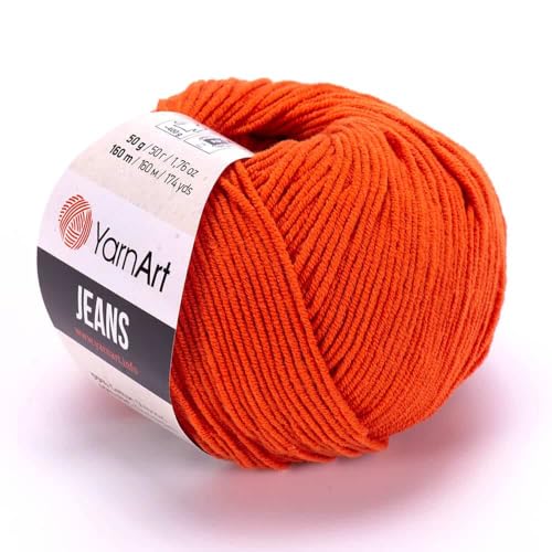 Yarn Art Jeans - Premium Baumwollgarn zum Häkeln & Stricken - Vielzahl von Farben - Ideal für Doppelstricken, Kammgewicht, Baby-Projekte, T-Shirt-Garn & mehr - Markenqualität von Lion Yarn Art Jeans - Premium Baumwollgarn zum Häkeln & Stricken - Vielzahl von Farben - Ideal für Doppelstricken, Kammgewicht, Baby-Projekte, T-Shirt-Garn & mehr - Markenqualität von Lion von Discount Fabrics LTD