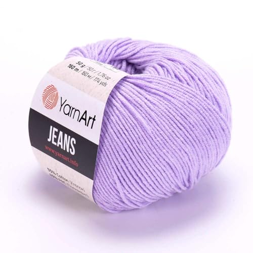 Yarn Art Jeans - Premium Baumwollgarn zum Häkeln & Stricken - Vielzahl von Farben - Ideal für Doppelstricken, Kammgewicht, Baby-Projekte, T-Shirt-Garn & mehr - Markenqualität von Lion Yarn Art Jeans - Premium Baumwollgarn zum Häkeln & Stricken - Vielzahl von Farben - Ideal für Doppelstricken, Kammgewicht, Baby-Projekte, T-Shirt-Garn & mehr - Markenqualität von Lion von Discount Fabrics LTD