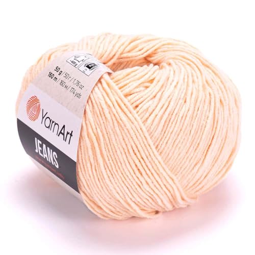 Yarn Art Jeans - Premium Baumwollgarn zum Häkeln & Stricken - Vielzahl von Farben - Ideal für Doppelstricken, Kammgewicht, Baby-Projekte, T-Shirt-Garn & mehr - Markenqualität von Lion Yarn Art Jeans - Premium Baumwollgarn zum Häkeln & Stricken - Vielzahl von Farben - Ideal für Doppelstricken, Kammgewicht, Baby-Projekte, T-Shirt-Garn & mehr - Markenqualität von Lion von Discount Fabrics LTD