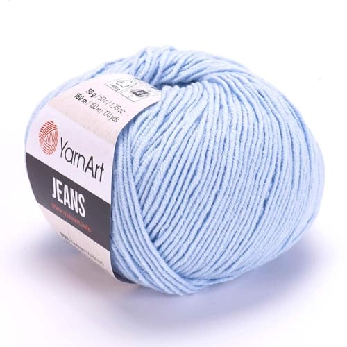 Yarn Art Jeans - Premium Baumwollgarn zum Häkeln & Stricken - Vielzahl von Farben - Ideal für Doppelstricken, Kammgewicht, Baby-Projekte, T-Shirt-Garn & mehr - Markenqualität von Lion Yarn Art Jeans - Premium Baumwollgarn zum Häkeln & Stricken - Vielzahl von Farben - Ideal für Doppelstricken, Kammgewicht, Baby-Projekte, T-Shirt-Garn & mehr - Markenqualität von Lion von Discount Fabrics LTD
