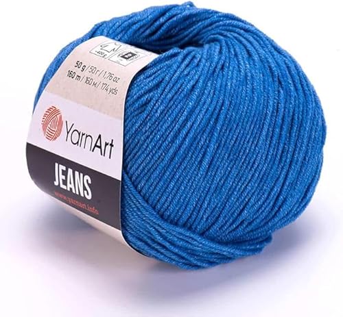 Yarn Art Jeans – Premium Baumwollgarn zum Häkeln & Stricken – Vielzahl von Farben – ideal für Doppelstricken, Kammgewicht, Baby-Projekte, T-Shirt-Garn & mehr, Farbe 16, 1 Packung Yarn Art Jeans – Premium Baumwollgarn zum Häkeln & Stricken – Vielzahl von Farben – ideal für Doppelstricken, Kammgewicht, Baby-Projekte, T-Shirt-Garn & mehr, Farbe 16, 1 Packung von Discount Fabrics LTD
