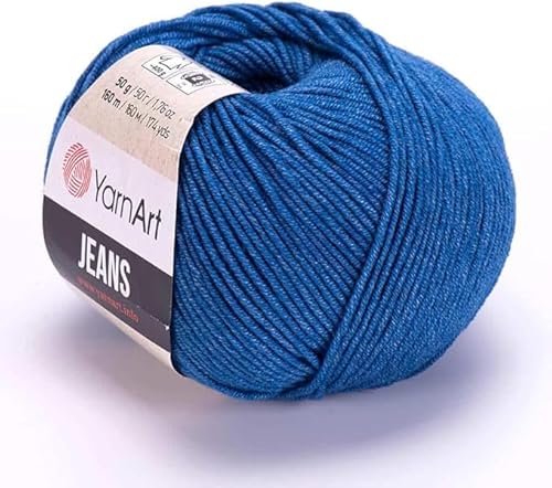 Yarn Art Jeans – Premium Baumwollgarn zum Häkeln & Stricken – Vielzahl von Farben – ideal für Doppelstricken, Kammgewicht, Baby-Projekte, T-Shirt-Garn & mehr, Farbe 17, 1 Packung von Discount Fabrics LTD