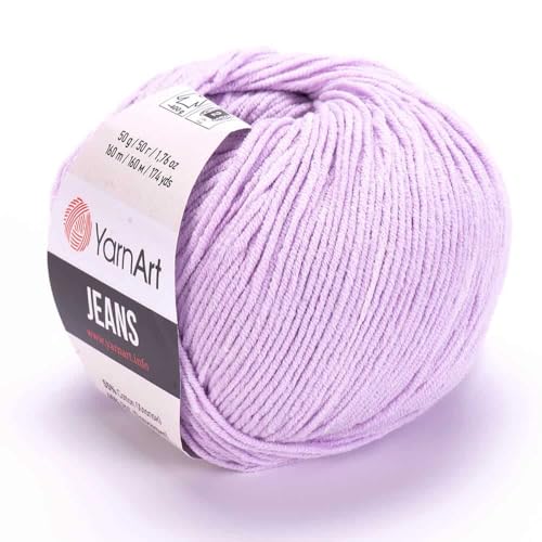Yarn Art Jeans – Premium-Baumwollgarn zum Häkeln & Stricken – Vielzahl von Farben – ideal für Doppelstricken, Kammgewicht, Baby-Projekte, T-Shirt-Garn und mehr Farbe – 19 Pack – 5 Stück von Discount Fabrics LTD